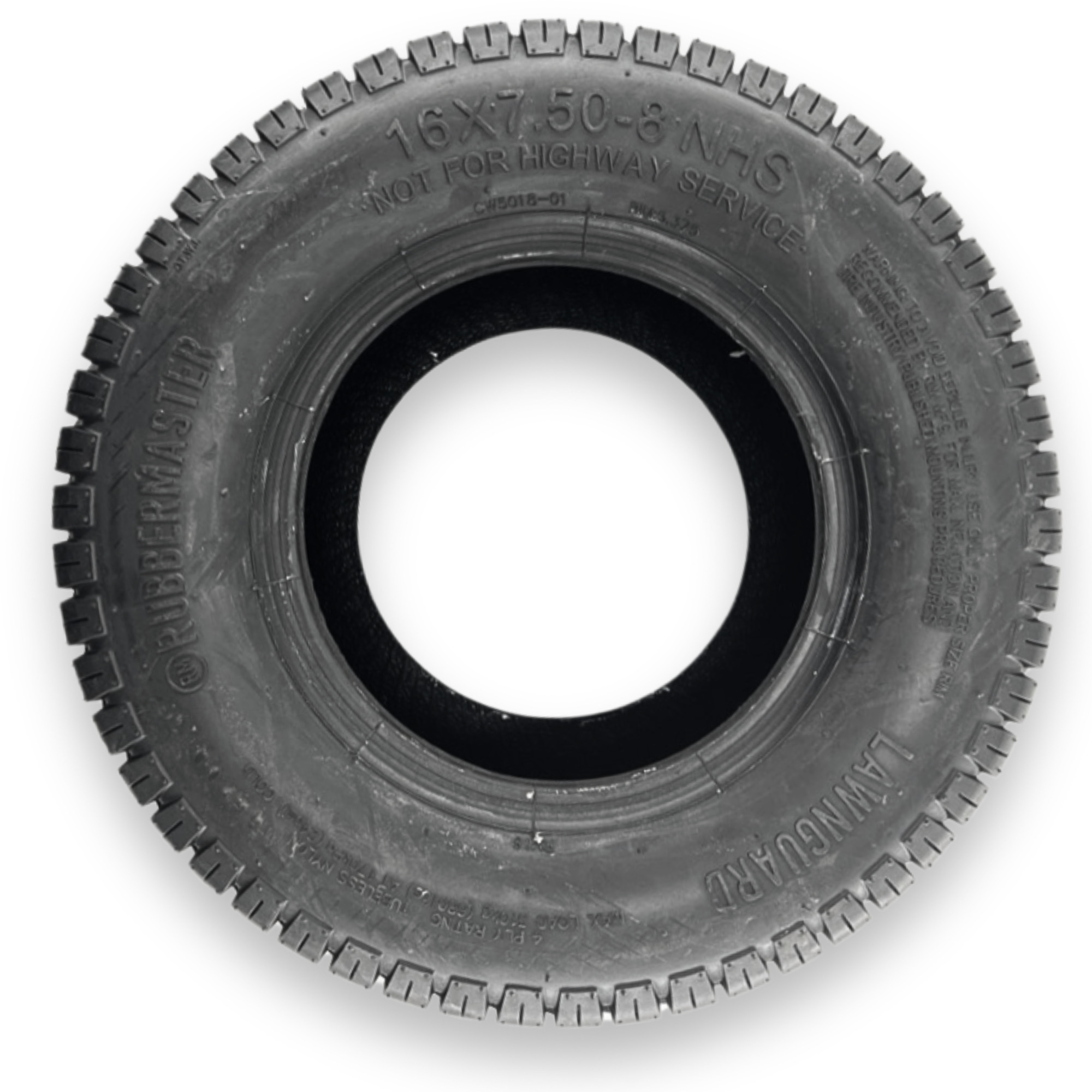 RubberMaster, Lawnguard 4 Ply Turf Tire 16x7.50-8 4P, Tire Diameter 16.18 in, Model# 450313